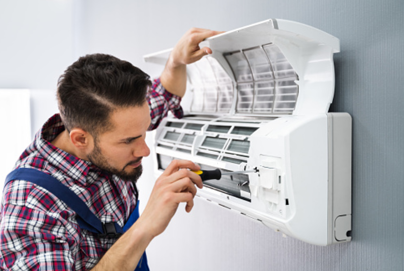 Air Conditioner Being Repaired