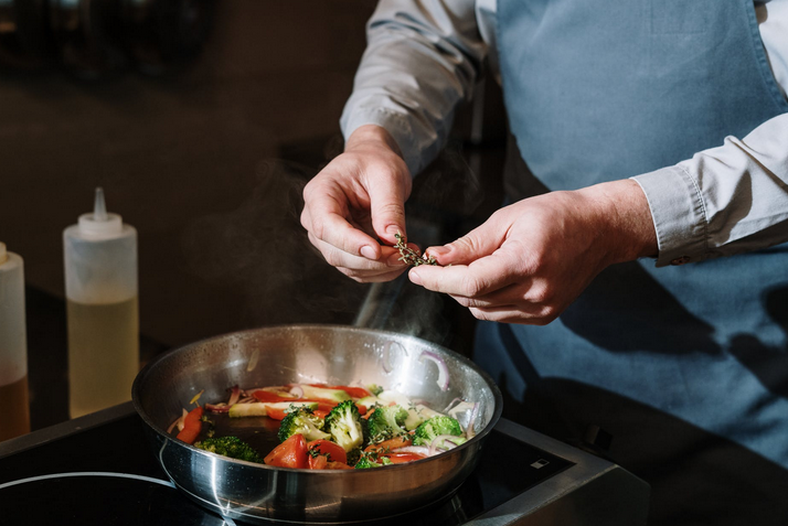 a man cooking